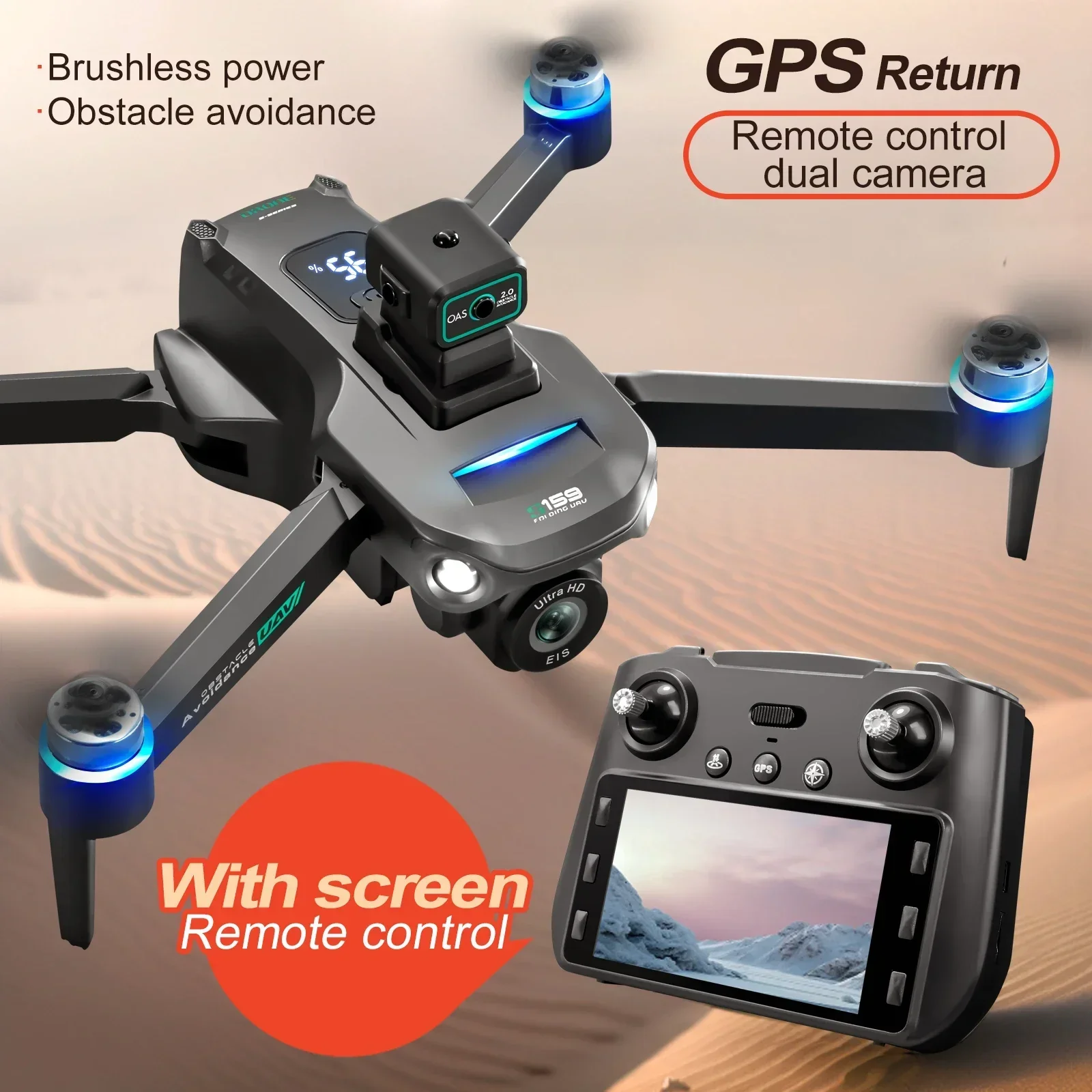 Drone GPS S159, Quadcopter Pro - Drone Camera Professional ulasan dan harga